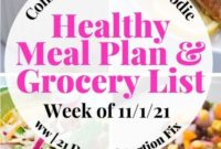 21 Day Fix WW Weekly Meal Planner with Grocery List