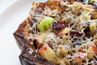 Air Fryer Acorn Squash with Sausage, Quinoa and Apple