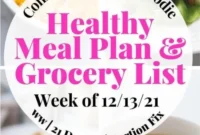Meal Plan & Grocery List for the Week of December 13th (21 Day Fix and WW)