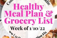 Weekly Meal Plan and Grocery List for 21 Day Fix and WW
