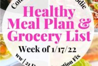 Weekly Meal Plan and Grocery List for 21 Day Fix and WW