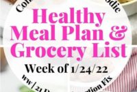 21 Day Fix and WW Meal Plan with Grocery List for the Week of January 24 2022