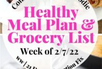 Meal Plan & Grocery List for 21 Day Fix & WW (Week of 2/7/22)