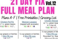 21 Day Fix Meal Plan Volume 12: Complete Meal Guide and Free Printables