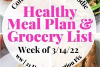 Meal Plan and Grocery List Week of March 14 2022 21 Day Fix WW