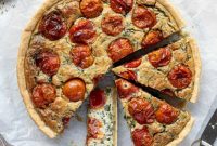 Savory Vegan Tomato Spinach Quiche