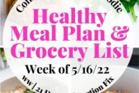 May 16th Weekly Meal Plan and Grocery List for 21 Day Fix and WW