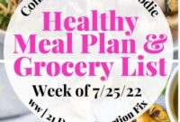 21 Day Fix and WW Meal Plan and Grocery List Week of July 25 2022