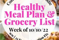 Healthy Weekly Meal Plan October 10 2022