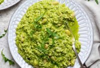Creamy Vegan Rocket Pesto Risotto