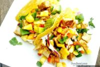 Grilled Pork Tacos with Avocado Peach Salsa