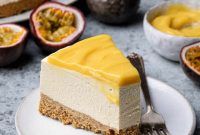 Tropical Vegan Passion Fruit Cheesecake