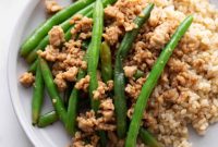 Quick Ground Chicken and Green Bean Stir Fry