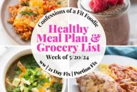 Healthy Weekly Meal Plan Week of May 20 2024