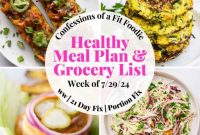 Healthy Weekly Meal Plan for the Week of July 29