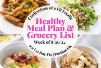 Healthy Weekly Meal Plan August 26 2024