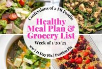 Healthy Weekly Meal Plan for the Week of January 20, 2025