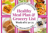 Healthy Weekly Meal Plan Beginning June 30 2025