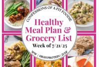 Healthy Weekly Meal Plan Week of July 21 2025