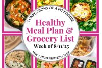 Healthy Weekly Meal Plan August 11 2025