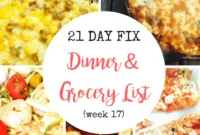 Mostly Low Carb 21 Day Fix Meal Plan & Grocery List