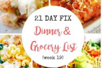 21 Day Fix Meal Plan and Grocery List for 19 Crock Pot or Stove Top Meals