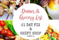 Fuel Your Shift Shop Week 1: 21-Day Fix Meal and Grocery Guide