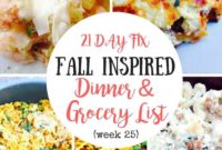 25 Fall Favorite Recipes for Your 21 Day Fix Meal Plan and Grocery List