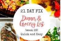 Quick and Easy 21 Day Fix Meal Plan and Grocery List