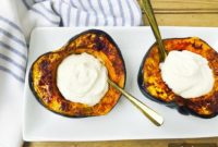 Caramelized Acorn Squash with Sweet Ricotta Cloud