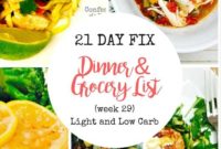 21 Day Fix: Light and Low Carb Meal Plan and Grocery List