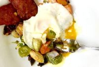 Easy Sheet Pan Breakfast with Sweet Potato, Bacon and Brussels Sprouts