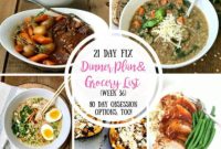 Healthy Comfort Food Meal Plans and Grocery Lists for 21 Day Fix and 80 Day Obsession
