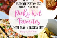 Meal Plan and Grocery List for the Week of August 26, 2019: Picky Kid Favorites, 21 Day Fix and Weight Watchers Options