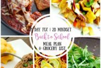 21 Day Fix and 2B Mindset Back to School Meal Plans with Grocery List
