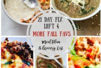 21 Day Fix Meal Plan and Grocery List More Fall Favs Week 2 LIIFT4 Launch