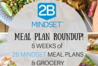 2B Mindset Weekly Meal Plans and Grocery Lists