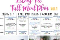 21 Day Fix Meal Plan Vol 1: Complete Guide for All Brackets with Free Printables