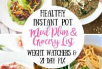 Comprehensive 21 Day Fix Weight Watchers Instant Pot Meal Plan with 54 Dinners and Grocery List