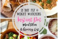 Easy Instant Pot Meal Plan Fat Tuesday Edition for 21 Day Fix and Weight Watchers