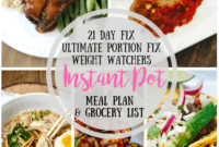 Comprehensive Meal Plans: 21 Day Fix, Weight Watchers, Ultimate Portion Fix & Instant Pot Dinners with Grocery List