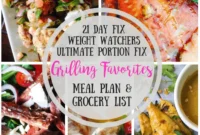 62 Grilling Favorites Meal Plans and Grocery Lists for 21 Day Fix Weight Watchers and Ultimate Portion Fix