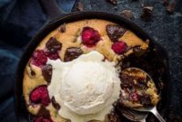 Decadent Plant-Based Chocolate Raspberry Skillet Cookie for Two