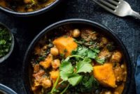 Wholesome Plant-Based Chickpea, Sweet Potato and Spinach Curry