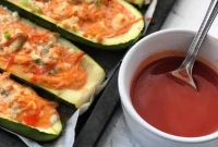 Buffalo Chicken Stuffed Zucchini