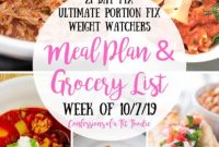 21 Day Fix Weight Watchers Weekly Meal Plan and Grocery List