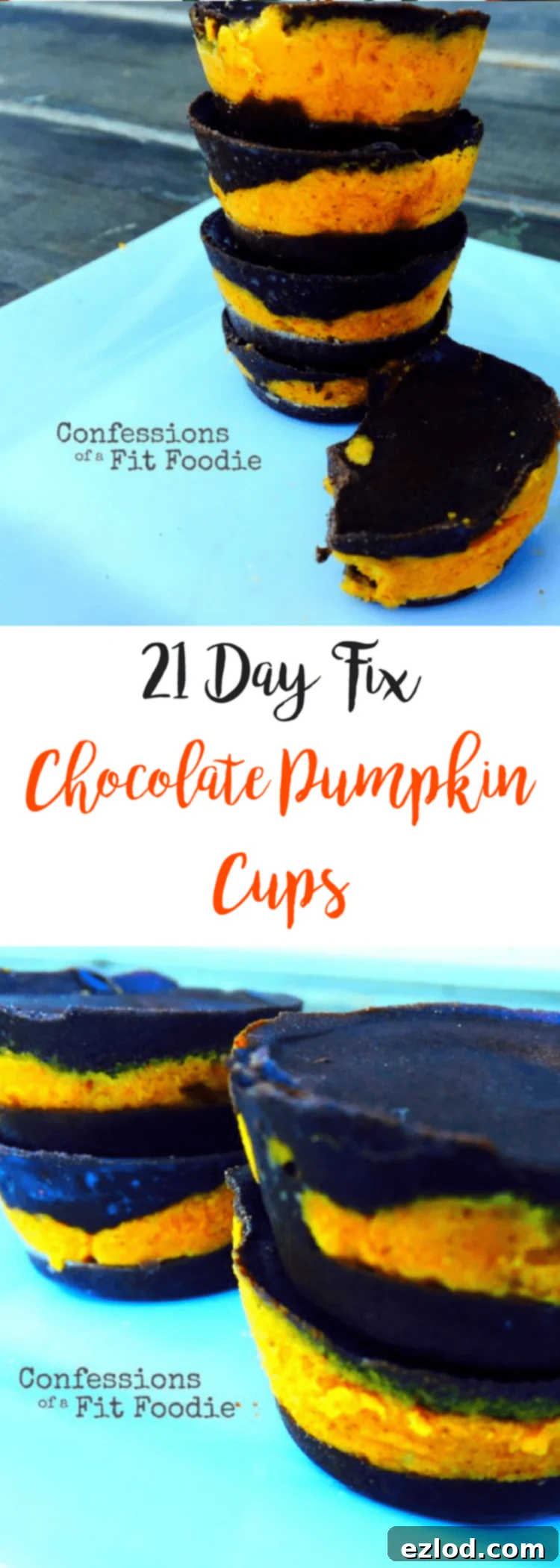 Chocolate Pumpkin Cups | Confessions of a Fit Foodie – a vibrant, layered healthy dessert option.
