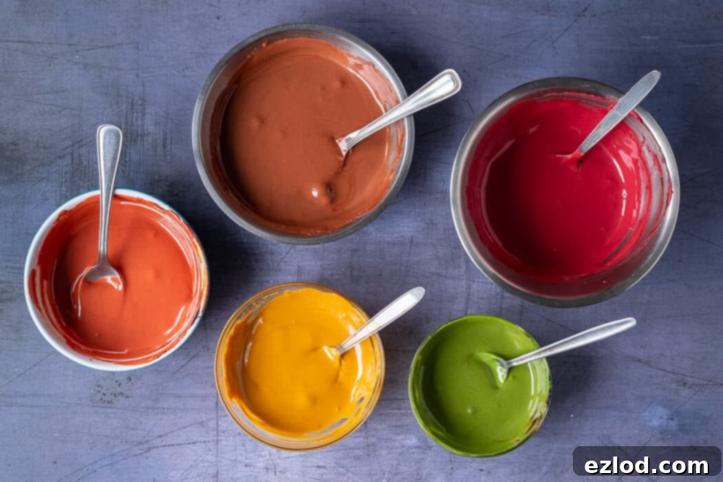 step 5 - colouring the royal icing