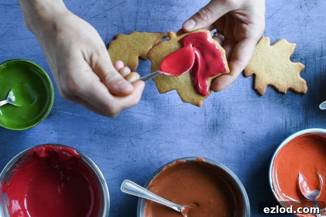icing the cookies