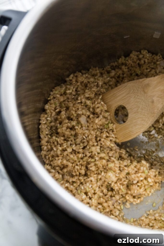 Instant Pot Butternut Squash Risotto in a large pot